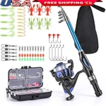 Kids Fishing Kit Telescopic Rod Spincast Reel Tackle Easy Assemble Outdoor Fun. Fixed Price $19.74.