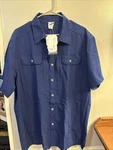 Lil Donkey Andy Navy Fishing Shirt Short Sleeve Pockets Quick Dry Spf 50+ Nwt. Fixed Price $10.00.