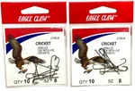 Packs Eagle Claw Cricket Hook Size Bronze 10 Count 215A-8. Fixed Price $9.44.