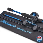 Shakespeare Agility Travel Profile Baitcast Reel And 66 Fishing Rod Combo Right. Fixed Price $124.63.
