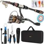 Plusinno Fishing Rod And Reel Combos - Carbon Fiber Telescopic Pole. Fixed Price $103.73.
