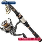Plusinno Fishing Rod And Reel Combos - Carbon Fiber Telescopic Pole Sp. Fixed Price $55.55.
