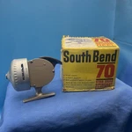 Fishing Spin Cast 70 South Bend Two-tone Brown Silver Vintage Reel Complete Nice. Fixed Price $29.00.