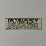 Murray Hill Book Co Do You Know All Should About Love Ny 1909 Ad SAJ4-S15. Fixed Price $13.50.