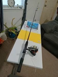 Spinning Fishing Rod Zebco Abventure 6'6" Med 6-15LB And Reel South Bend. Fixed Price $42.00.
