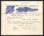 Thad Conrad Lumber Chest Springs, Pa 1908 Billhead Vignette Vgc Scarce. Fixed Price $22.99.