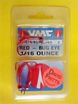 Vmc Bug Eye Hooks -1/16 Oz -size 2/0 -7316TR/BG/RD -red- Per Pack. Fixed Price $5.05.