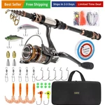 Fishing Rod And Reel Combos - Carbon Fiber Telescopic Pole Spinning.... Fixed Price $57.85.
