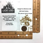 98 - 101 Gold Size #20 Small Standard Round Bend Treble Hooks Powerbait. Fixed Price $29.22.