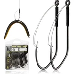 30PCS Weedless Fishing Hooks 1/0 Wacky Rig Texas For Bass Trout Pike. Fixed Price $12.99.