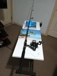 Spinning Fishing Rod Shimano Fx 7' Med 6-14LB And Reel Tx 4000. Fixed Price $58.00.