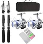 Fishing Pole Combo SET,2.1M/6.89FT 2PCS Collapsible Rods Spinning Reels Lur. Fixed Price $55.47.
