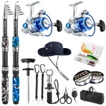 Fishing Pole Combo, 6.9FT Telescopic Rods Set, Collapsible 2PCS .... Fixed Price $72.27.