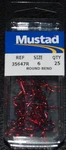25 Pack Mustad 35647R Blood Red Size Round Bend Treble Hooks. Fixed Price $7.99.
