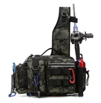 Fishing Backpack With Rod Holder & Bait Box Sling Bag For Outdoor. Fixed Price $29.99.