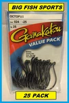Gamakatsu #024 Octopus Nsb Value Pack Hooks! 02416-25 New! Size 6/0. Fixed Price $21.99.