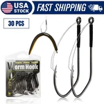 30PCS Weedless Fishing Hooks 1/0 Wacky Rig Texas For Bass Trout Pike. Fixed Price $12.99.