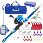 Lanaak Kids Fishing Pole And Tackle Box - With Net, Travel Bag, Reel Beginne. Fixed Price $50.89.