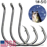100PCS Circle Fishing Hooks 1# 1/0 5/0 Ultra Sharp Carbon Steel Octopus Offset. Fixed Price $9.59.
