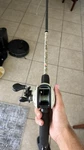 Lew's American Hero Baitcast Combo Casting Rod & Reel, Foam Handle, Black/camo. Fixed Price $75.00.