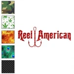 Reel American Fishing, Vinyl Decal Sticker, 40 Patterns & Sizes, #3248. Fixed Price $23.95.