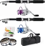 Fishing Pole Combo 2PCS Telescopic Rods Set Collapsible Carbon Fiber. Fixed Price $72.49.
