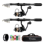 Ehowdin 2 Pack Fishing Pole Kit 6.89FT Carbon Fiber Telescopic Rod Spinning Reel. Fixed Price $69.18.