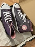 Converse Chuck Taylor All Star Glitter High Top Pink Purple Youth 4 Nwt Box. Fixed Price $40.00.