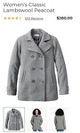 New Bean Gray Wool Bellandi Italy Peacoat Thinsulate Women 10 Petite. Fixed Price $64.99.