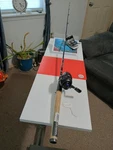 New Spincast Fishing Rod And Reel Daiwa Turbo 100 6' Medium 8-16LB 2PC. Fixed Price $48.00.