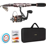 Plusinno Spinning Rod And Reel Combos 5.91 Ft, Full Kit With Carrier Case. Fixed Price $67.69.