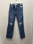 Hollister Women's Curvy Ultra High-rise Dad Jeans Blue Distressed Denim 10L. Fixed Price $20.00.