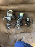 Lot Of 5 Fishing Reels Spinning Big Water Pro Eagle Claw Swift 660F Black Hawk. Fixed Price $39.99.