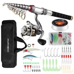 Mouhike Fishing Rod Reel Combo Full Kit (2.4M/7.87FT), BLACK-7.87FT. Fixed Price $57.11.