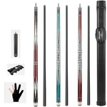 58" Pro 2-PIECE Carbon Fiber Pool Cue Stick W/ Leather Bag Extension Rod & Glove. Fixed Price $69.99.