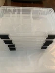 4 Plano Clear Pro Latch Stowaway Fishing Tackle Box Pack Model 3650. Fixed Price $19.00.