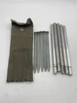 Vintage Aluminum Tent Stakes And Poles Set With Canvas Bag Military Surplus. Fixed Price $39.95.