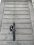 Profishiency 33.5 Dock Spincasting Combo Reel W/camo Fiberglass Rod. Fixed Price $20.00.