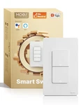 Moes Smart Double Light Switches, Wifi 2 Gang Single Pole Switch, No Netural Wir. Fixed Price $43.39.