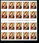 Us Mnh Pane #3675A 37C Madonna & Child Not Folded B22222, P36752. Fixed Price $8.50.