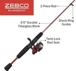 Lot Of Zebco Slingshot Spinning Rod/reel Combo 5' 6" 2-PIECE One (red). Fixed Price $40.00.