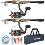 Fishing Rod Reel 5.91FT Carbon Fiber Telescopic 2PACK Plusinno Combos Pole. Fixed Price $129.99.