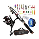 Fishing Pole Kit, Carbon Fiber Telescopic Rod And Reel Combo With Spi.... Fixed Price $47.12.
