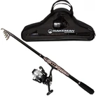 Wakeman Outdoors Spinning Combo Fishing Rod & Reel, Portable, Pre-spooled Case. Fixed Price $50.00.