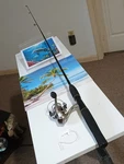 Spinning Fishing Rod Zebco 4'6" Ul 2-6LB And Reel Quantum Telecast. Fixed Price $30.00.